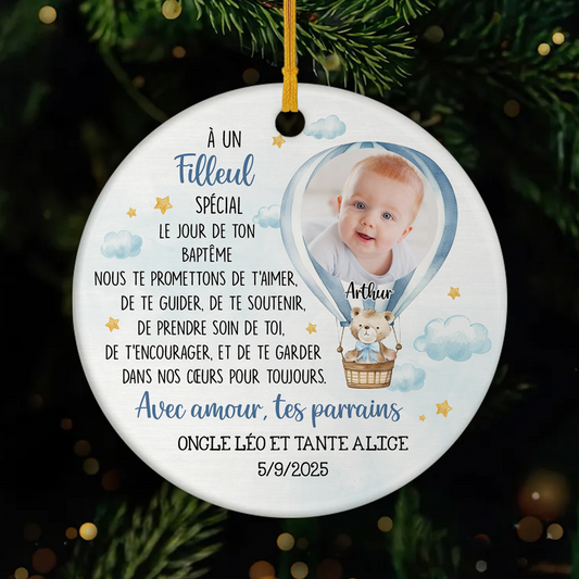 5670OFR1 ornement noel ceramique personnalise enfant avec photo le jour de ton bapteme 5670o6hak