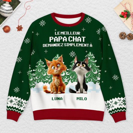 5693WFR2 pull moche de noel personnalise le meilleur papa maman chat 5693w8lnd_2bfd3b82 961b 4bf0 9c6b a807843112dd