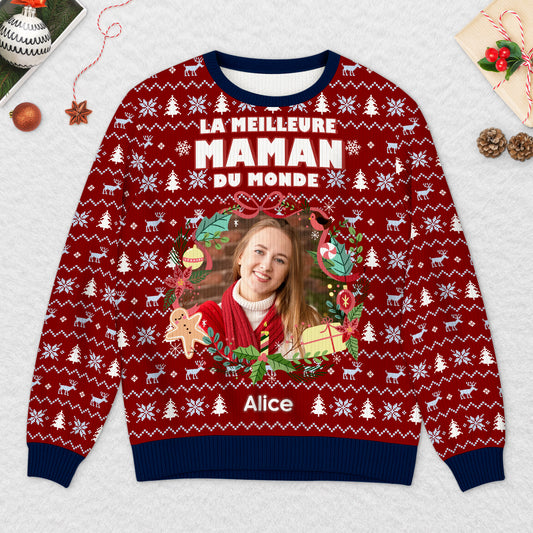 5713WFR2 pull moche de noel personnalise avec photo meilleur papa meilleure maman du monde 5713w6ztb