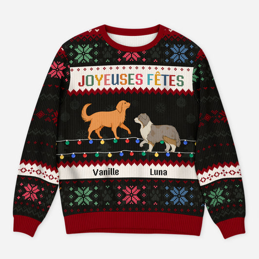 5774WFR1 pull moche de noel personnalise joyeux noel avec mes chiens 5774w8qnc