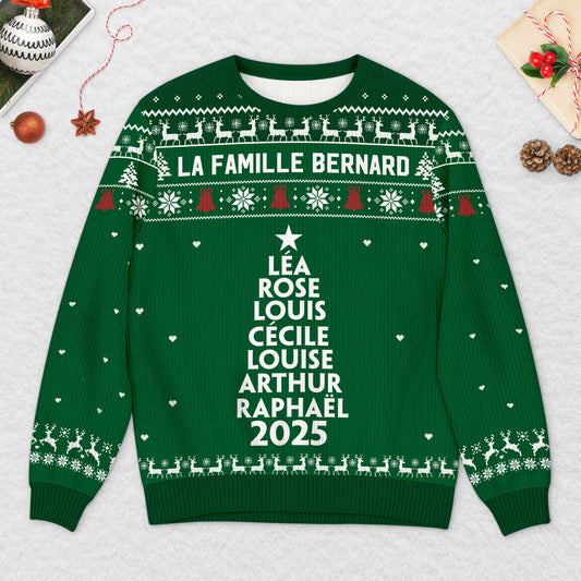 5780WFR2 pull moche de noel personnalise les membres de la famille 5780wtzci