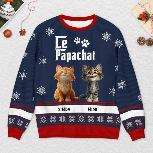 5782WFR2 pull moche de noel personnalise la maman chat 5782wkfcd