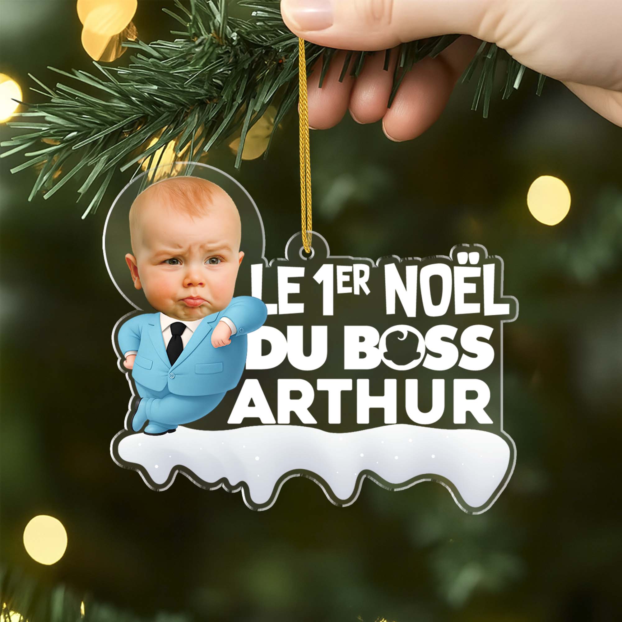5851OFR2 effet dimpression 3d ornement noel acrylique personnalise avec photo le 1er noel du bebe boss 5851oktqk