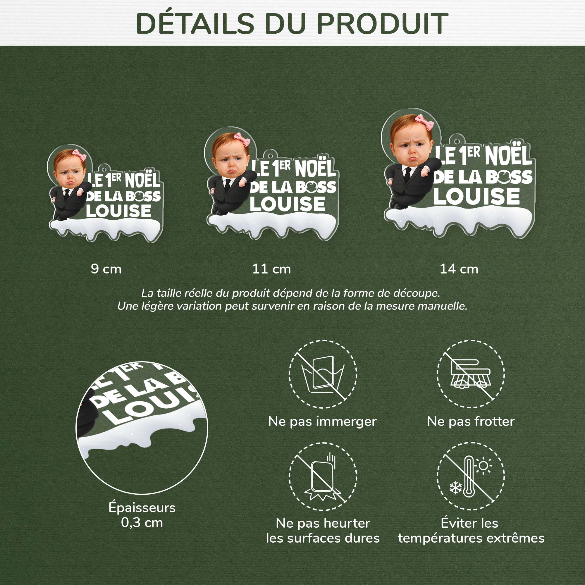 5851OFR3 effet dimpression 3d ornement noel acrylique personnalise avec photo le 1er noel du bebe boss 5851oktqk