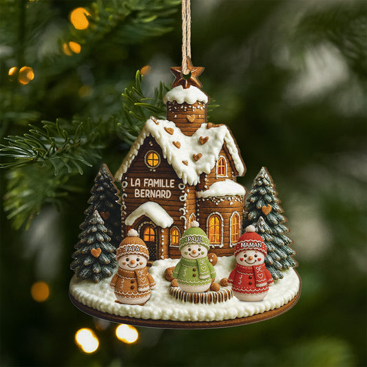 5865OFR1 effet dimpression 3d ornement noel en bois a 1 couche personnalise famille du bonhomme de neige 5865okl5i