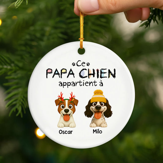 5882OFR2 ornement de noel ceramique personnalise cette maman chien appartient a 5882okv5c