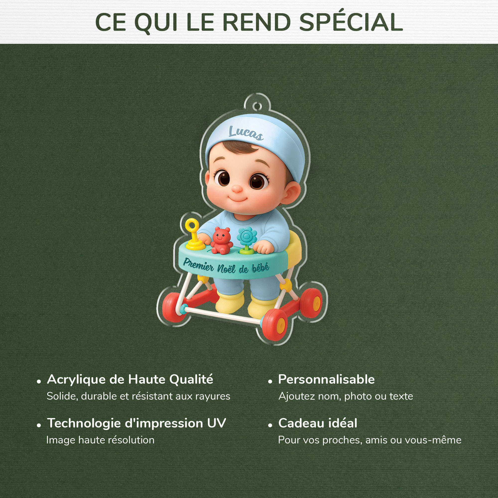 5976OFR4 effet dimpression 3d ornement acrylique personnalise premier noel de notre bebe 5976oktqk