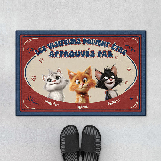 5981DFR1 paillasson chat personnalise les visiteurs doivent etre approuves 5981d8tzd