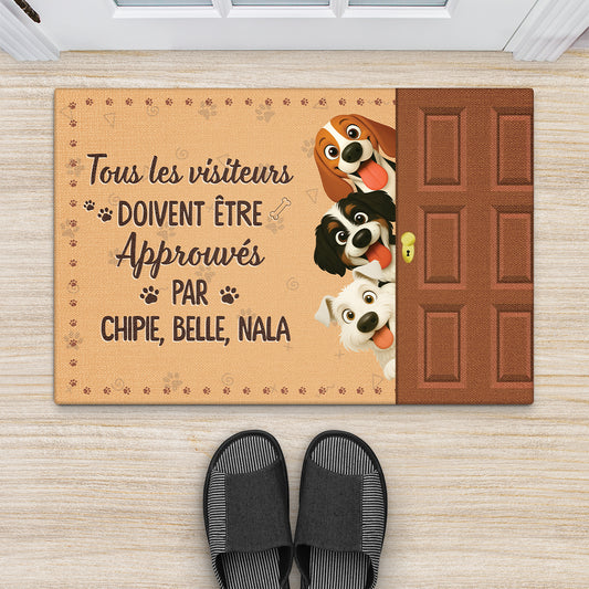 5983DFR2 paillasson personnalise les visiteurs doivent etre approuves par les chiens 5983dttcc_b7ef18f8 acc4 4659 8675 6838b081d270