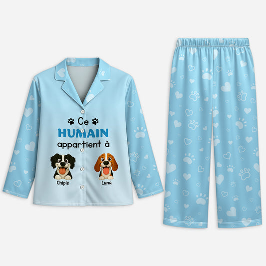 6015VFR1 pyjama personnalise avec chien cet humain appartient a 6015v3xcc