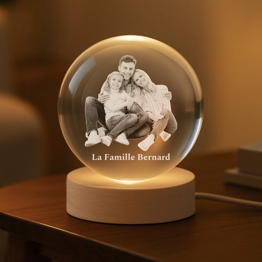 6117LFR2 veilleuse boule de cristal personnalisee avec enfant photo cadeau souvenir famille 6117l8qtk