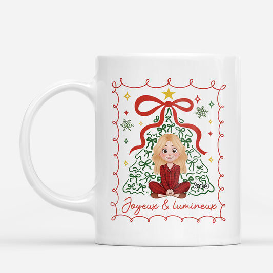 6164MFR1 mug de noel personnalise femmehomme joyeux et lumineux 6164mkp5a