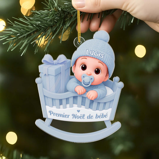 6211OFR2 ornement acrylique personnalise le premier noel de bebe 6211o3qtk
