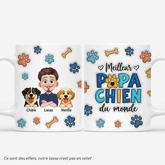 6220MFR1 effet dimpression 3d mug personnalise noel meilleur papa chien du monde 6220m6vmc