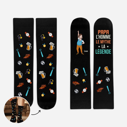 6222JFR1 chaussettes personnalisees de noel pour papa papy l_homme le mythe la legende 6222j6vzb
