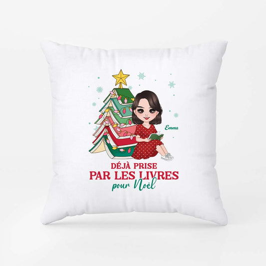 6233PFR1 coussin personnalise femme amoureuse des livres deja prise pour noel 6233pkl5a