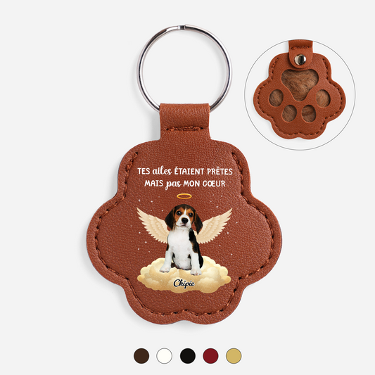 6260AFR1 porte cle poil animaux_ personnalise photo commemorative ailes de mon chien et chat 6260ajchzd