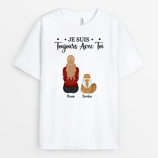 6290AFR1 toujours avec toi tee shirt personnalise chat chien commemoratif 6290a3fma