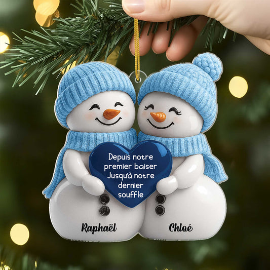 6342OFR2 effet dimpression 3d ornement noel acrylique personnalise couple depuis notre premier baiser 6342o8pwg