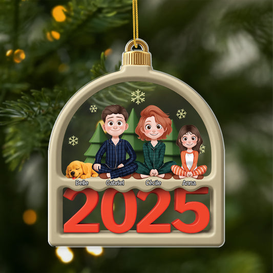 6429OFR1 ornement de noel acrylique personnalise famille avec chien ou chat 6429otqmi