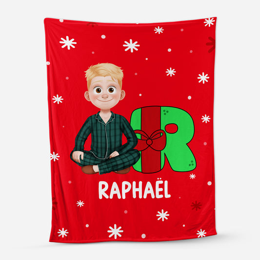 6430BFR1 plaid noel personnalise_ boule de noel avec initiale 6430bktcb_95d8422f 8c25 4e53 9013 53e5549744ea