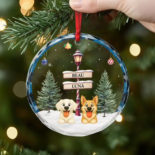 6439OFR2 ornement en verre personnalise joyeux noel avec chien 6439o_2ffea8d6 5a88 46a7 a6df 362d291fffdc