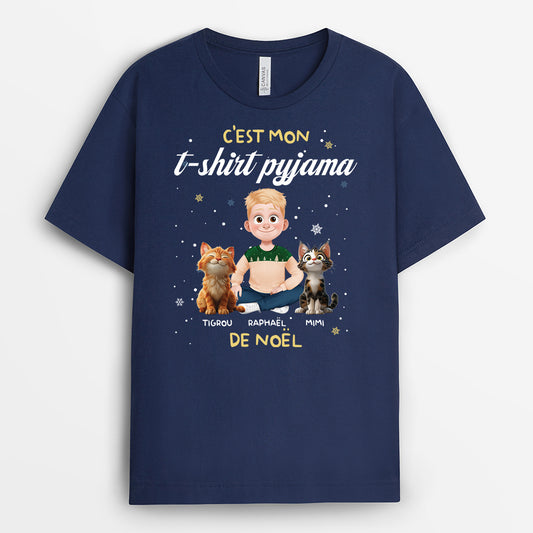 6529AFR1 t shirt personnalise t shirt pyjama de noel avec mon chat 6529attqd_4e039707 6bab 437f 9fc9 0c829c14c94e