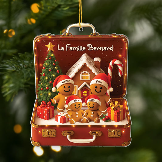 6578OFR1 effet dimpression 3d ornement acrylique personnalise famille valise de noel magique 6578otzni