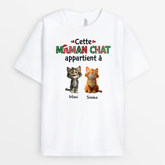 6605AFR1 t shirt noel personnalise ce papa chat appartient a 6605akm5d
