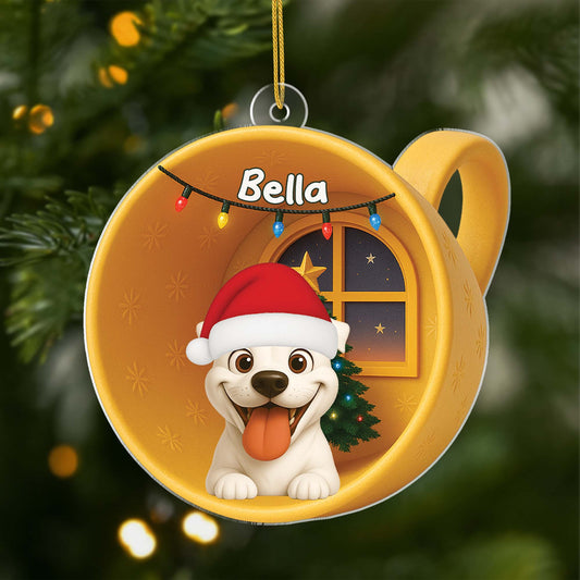 6641OFR1 effet dimpression 3d ornement noel acrylique personnalise chien endormi 6641o3m5c