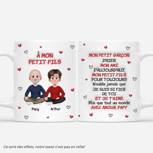 6666MFR1 effet dimpression 3d mug personnalise avec amour de mamie papy 6666mtlab_1