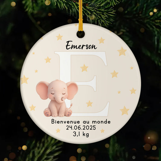 6718OFR1 ornement noel ceramique personnalise pour bebe bienvenue au monde 6718o8lck_1