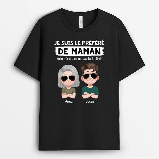 6740AFR1 t shirt personnalise pour fillefils je suis le prefere de maman 6740a6twa_8562591d 1149 4ac4 ac6b f1b37713312d