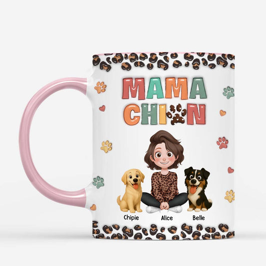 6743MFR2 mug personnalise maman chien style leopard 6743m6kac