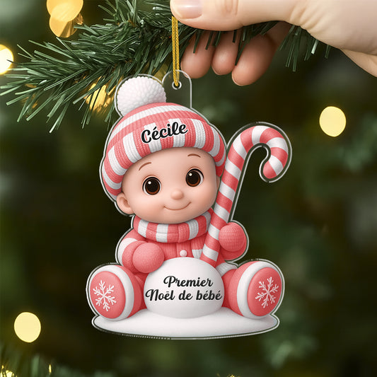 6758OFR2 effet dimpression 3d ornement acrylique personnalise cadeau 1er noel bebe 6758o3qck
