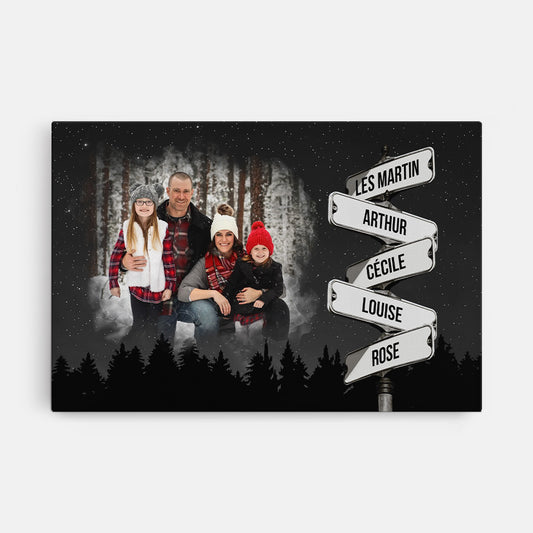 7050CFR1 toile personnalisee famille avec photo ensemble sous le ciel 7050c8tai