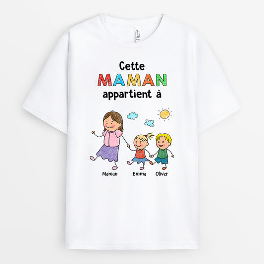 7078AFR1 ce papa cette maman appartient a t shirt personnalise maman papa 7078atpaa