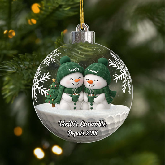 7136OFR1 effet dimpression 3d ornement acrylique personnalise couple avec neige vieillir ensemble 7136o8q5g