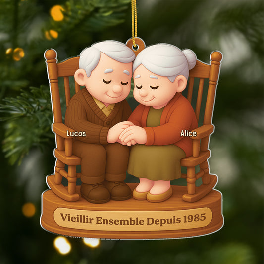7140OFR1 effet dimpression 3d ornement noel acrylique personnalise vieillir ensemble couple toi moi 7140otpng