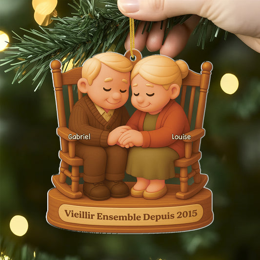 7140OFR2 effet dimpression 3d ornement noel acrylique personnalise vieillir ensemble couple toi moi 7140otpng