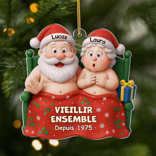 7144OFR1 effet dimpression 3d ornement noel acrylique personnalise vieillir ensemble couple unique 7144o3zwg