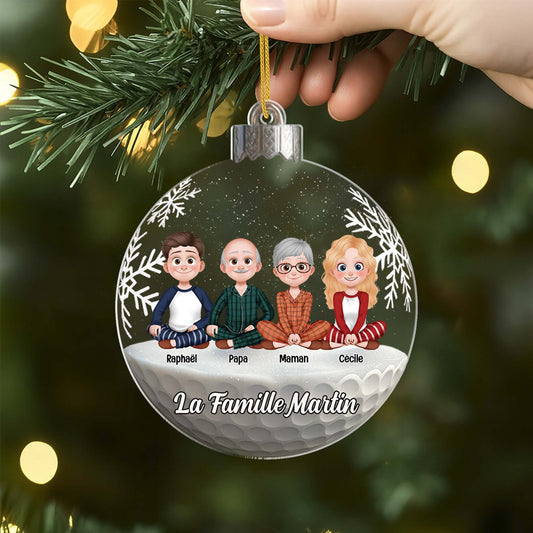 7157OFR2 effet dimpression 3d ornement acrylique personnalise boule de noel famille avec animaux 7157otq5i