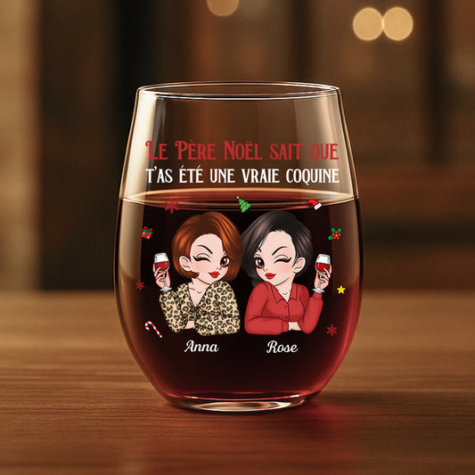 7180IFR1 verre a vin personnalise sans pied pour meilleure amie le pere noel sait 7180ikl5a