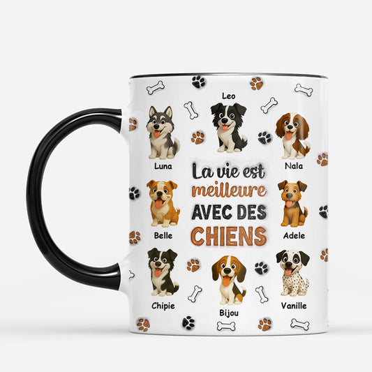 7197MFR2 effet dimpression 3d mug personnalise la vie est meilleure avec mes chats 7197m6ywd