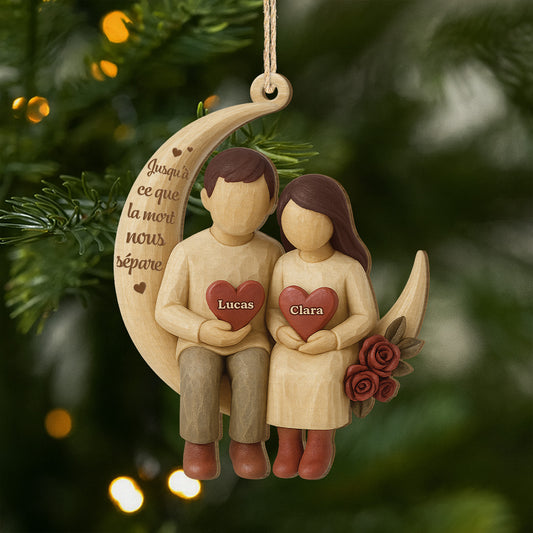 7205OFR1 ornement noel en bois a 1 couche personnalise couple jusqu_a la lune et retour 7205o6qmg