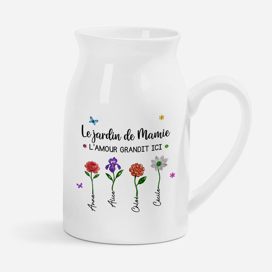 7211OFR1 le jardin de mamie vase personnalise mamie avec fleur 7211o6q5a