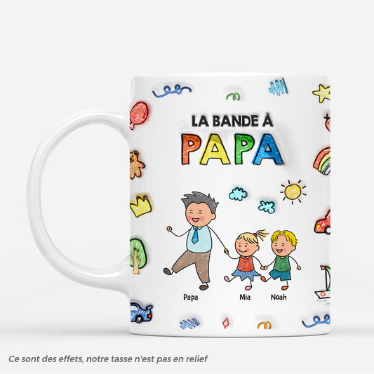 7217MFR1 effet dimpression 3d mug personnalise colore la bande a papa maman 7217mthab