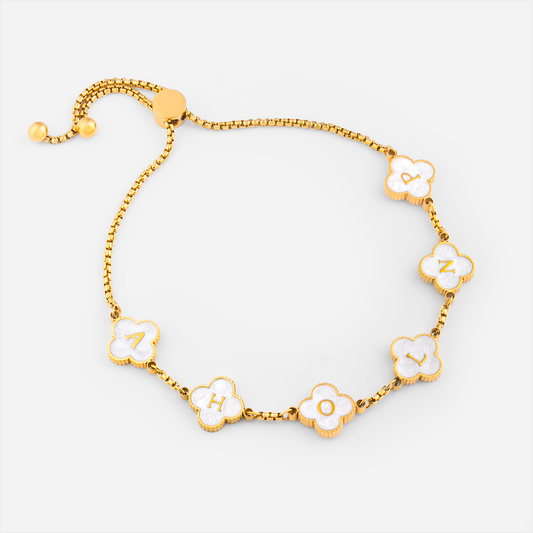 7218JFR1 bracelet trefle 4 feuilles_ personnalise femmehomme cadeau porte chance_ 7218j0p5a