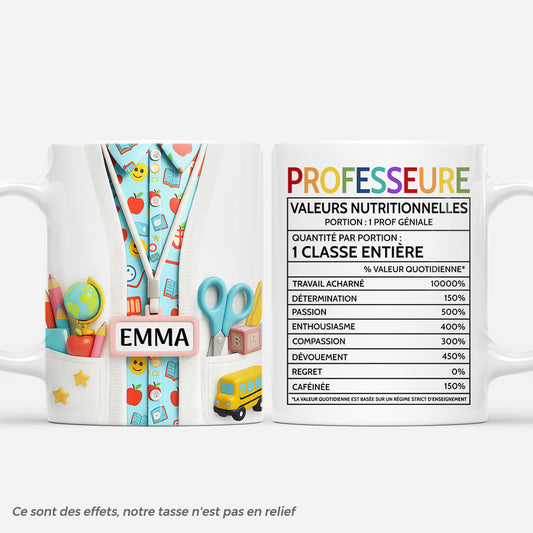 7232MFR1 effet dimpression 3d mug personnalise valeur nutritionnelle de professeur 7232mttca