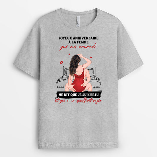 7233AFR2 t shirt personnalise couple joyeux anniversaire a mon hommefemme 7233aktwg